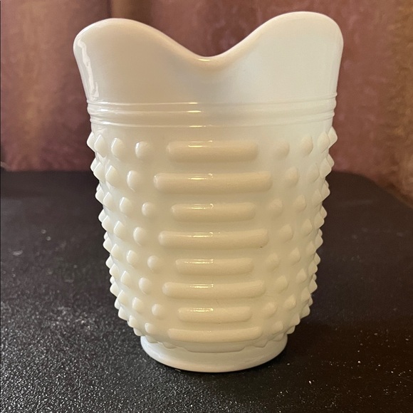 Vintage White Hobnail Glass Pitcher - Picture 2 of 6